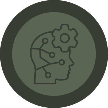 Beyin. Web simgesi vektör illüstrasyonu