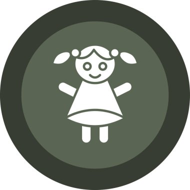 kız bebek ikon vektör illüstrasyonu