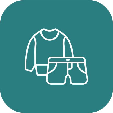 Giysilerin vektör illüstrasyonu, kıyafet çizgisi simgesi