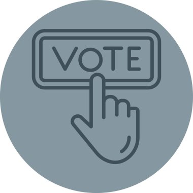 Oylama simgesi. Beyaz arkaplanda modaya uygun düz biçim vektör çizimi.