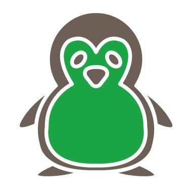 sevimli penguen izole simgesi