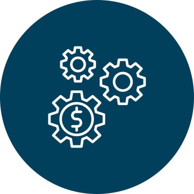 dişli düz kare yuvarlak vektör simgesi