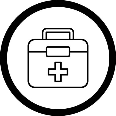 İlk Yardım Kit web simgesi, vektör illüstrasyonu