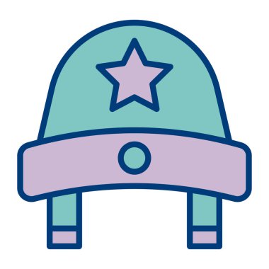 Miğfer. Web simgesi basit illüstrasyon