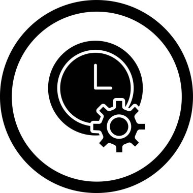 zaman vektör simgesi. biçim düz renk sembolü, siyah renk, yuvarlak açılar, beyaz arkaplan