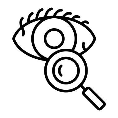 Simge vektörünü büyüt. Ana hatları büyüteç işareti. izole edilmiş sınır sembolü çizimi