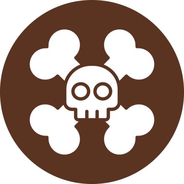 Ölü kemik kafatası vektör simgesi. düz biçim tasarımı.