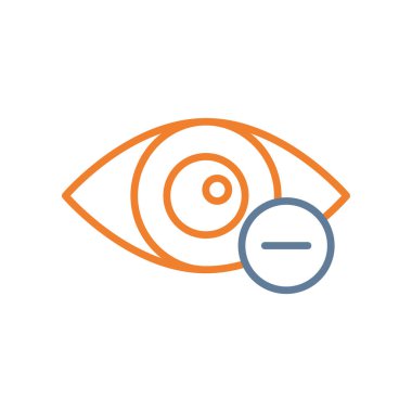 Beyaz arkaplanda izole edilmiş düz biçimli göz simgesi.