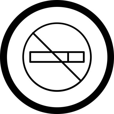 Beyaz arkaplanda izole edilmiş sigara simgesi çizimi yok