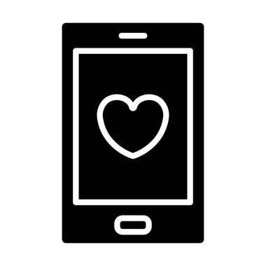 akıllı telefon simgesine sahip kalp, vektör tasarımı