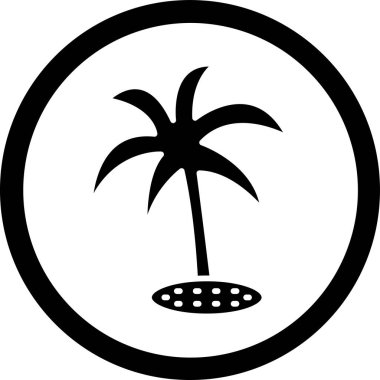 Palmiye ağacının vektör simgesi, tropikal bitki, vektör illüstrasyonu