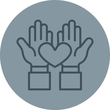 Kalp. Web simgesi basit illüstrasyon