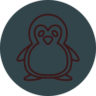 Penguen simgesi vektör illüstrasyonu