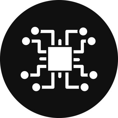 İşlemci simgesi, vektör illüstrasyonu