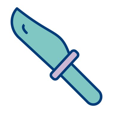 Bıçak bıçak ikonu vektörü. İnce çizgi işareti. izole edilmiş sınır sembolü çizimi