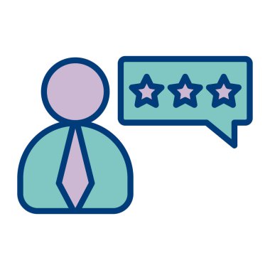 Müşteri değerlendirme ikonu. İnce çizgi çizimi. İzole edilmiş bir beyazı doldur