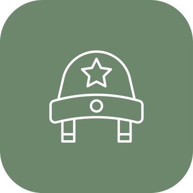 askeri miğfer ikonu vektör illüstrasyonu