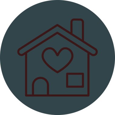 kalp ile evin vektör simgesi