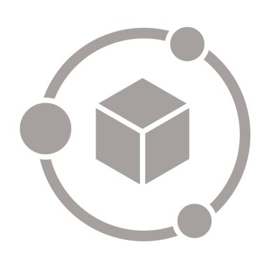 küp düz simge vektörü