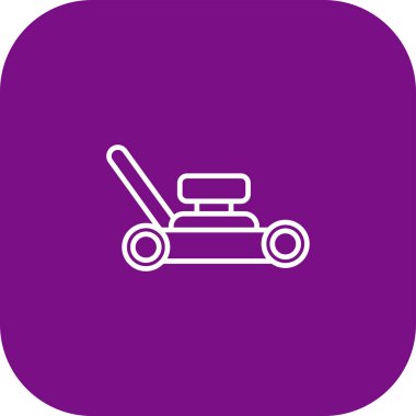 Çim biçme makinesi web simgesi, vektör illüstrasyonu