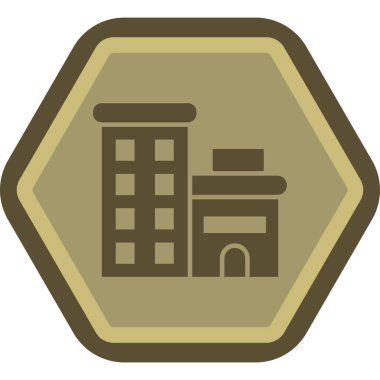 Bina. Web simgesi basit illüstrasyon