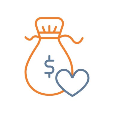 kalp ve para simgesi, satır biçimi