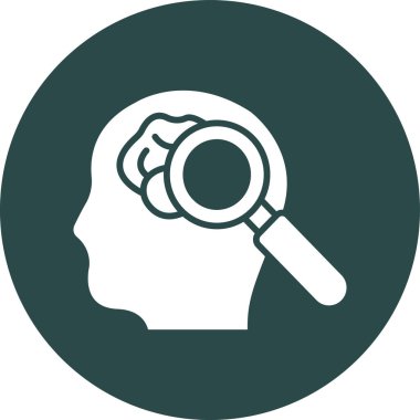 Beyaz arka planda büyüteç, illüstrasyon, vektör ile insan kafası.