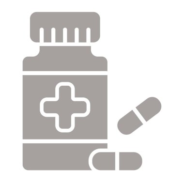 İlaç şişesi ikonu. satır tasarımı.