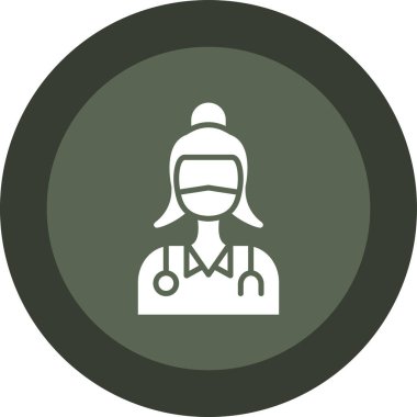 Doktor vektör ikonu. bu yuvarlak düz sembol yumuşak ve beyaz arkaplanda renkler ile çizilir.