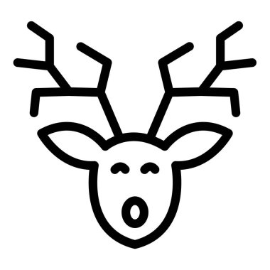 Ren geyiği vektörü ince çizgi simgesi