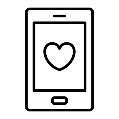 cep telefonlu kalp, vektör illüstrasyon tasarımı