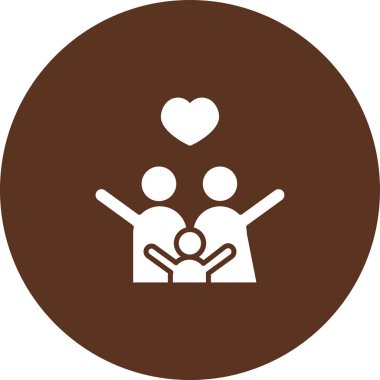 İçinde kalbi olan insanların vektör simgesi.