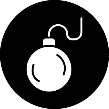 Soyut arkaplanda bomba simgesi izole edildi