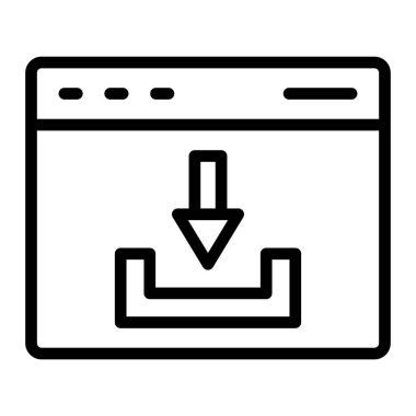 Web indirme simgesi, vektör illüstrasyonu
