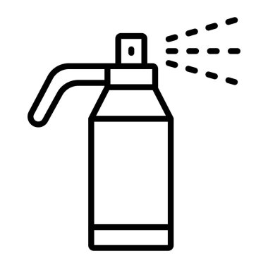 Sprey şişe ikonu. Beyaz arkaplanda izole edilmiş web tasarımı için ana sprey şişe vektör simgesi
