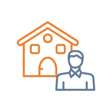 ev vektörü ince çizgi simgesi