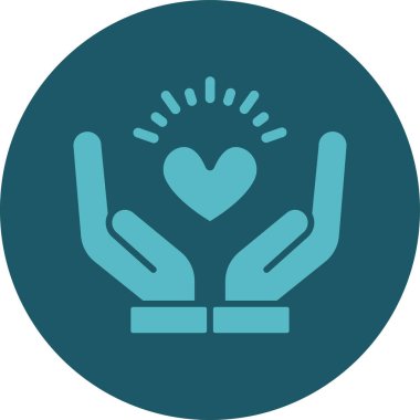 vektör eller bir kalp tutuyor