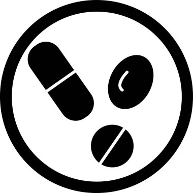 İlaç. Web simgesi basit illüstrasyon