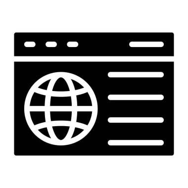 tarayıcı vektörü glyph düz simgesi