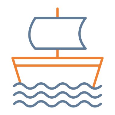 Gemi simge vektör web ve mobil uygulaması tasarımı, gemi logo kavramı için izole üzerinde beyaz arka plan