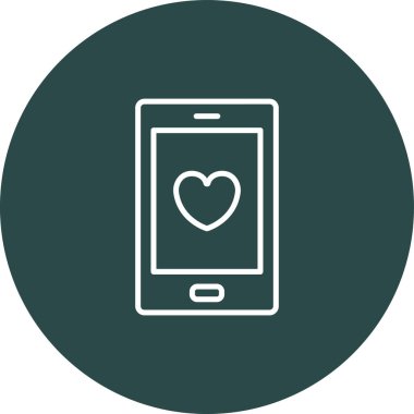 cep telefonlu kalp, vektör simgesi