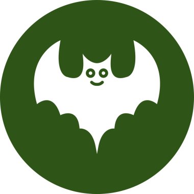 Düz biçimli yarasa simgesi arkaplan vektörü illüstrasyonunda izole