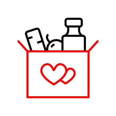 Aşk kalp ikonunun vektör illüstrasyonu