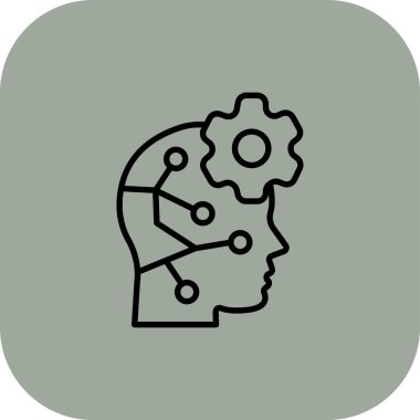 İnsan kafası simgesinin vektör illüstrasyonu