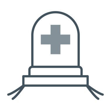 Mezarlık web simgesi, vektör illüstrasyonu