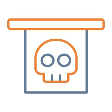 Beyaz arkaplanda kafatası vektör simgesi