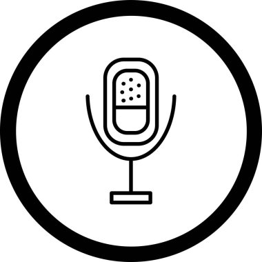Mikrofon. Web simgesi basit illüstrasyon