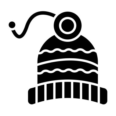 Noel şapkası simgesi, basit tasarım