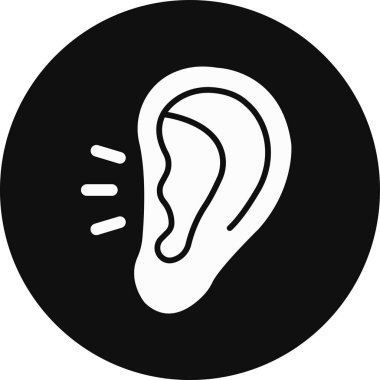 Kulak. Web simgesi basit illüstrasyon