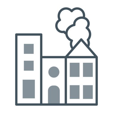 Fabrika binası ikon vektör illüstrasyonu